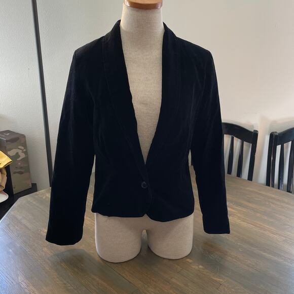 Vintage Black Velvet Blazer Women’s Size 10 Dark Academia - Picture 3 of 9